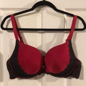 Torrid Red Smooth & Lace Push-up Plunge Bra, 42C